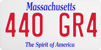 MA license plate 440GR4