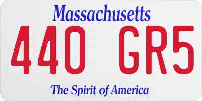 MA license plate 440GR5