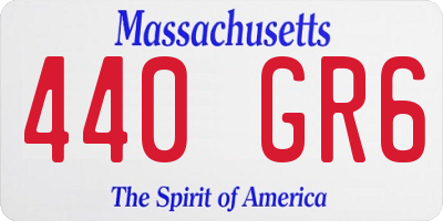 MA license plate 440GR6