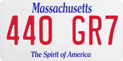MA license plate 440GR7