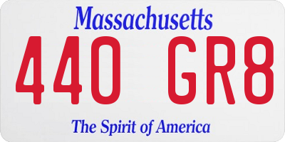 MA license plate 440GR8