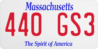 MA license plate 440GS3