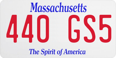 MA license plate 440GS5