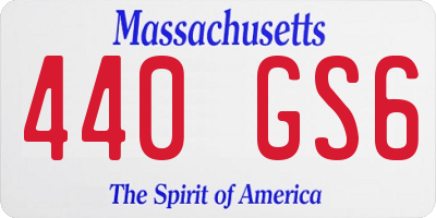 MA license plate 440GS6