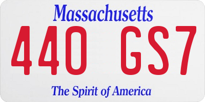 MA license plate 440GS7