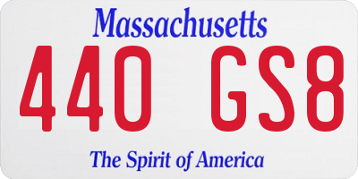 MA license plate 440GS8