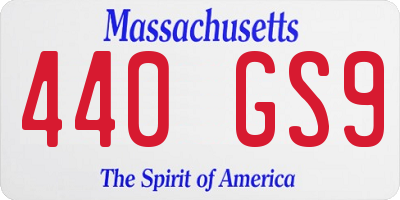 MA license plate 440GS9