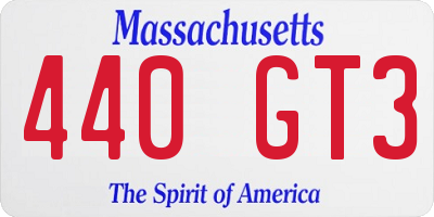 MA license plate 440GT3