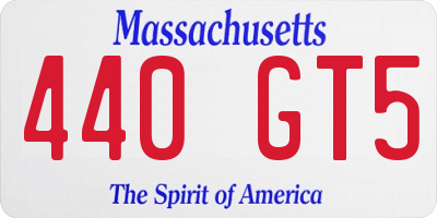 MA license plate 440GT5