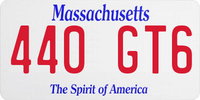 MA license plate 440GT6