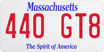 MA license plate 440GT8