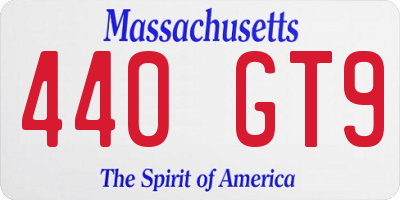 MA license plate 440GT9