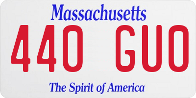 MA license plate 440GU0