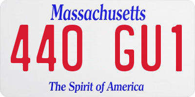 MA license plate 440GU1