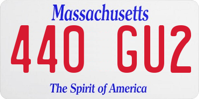 MA license plate 440GU2