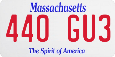 MA license plate 440GU3