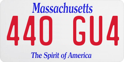 MA license plate 440GU4