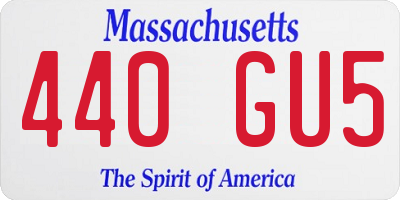 MA license plate 440GU5