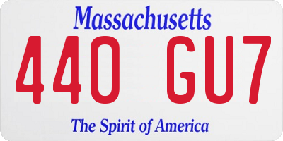 MA license plate 440GU7