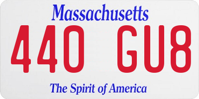 MA license plate 440GU8