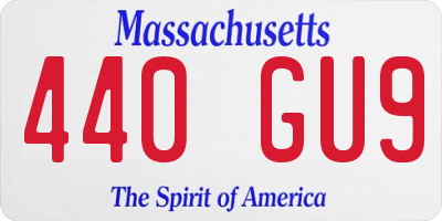 MA license plate 440GU9