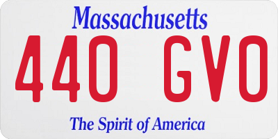 MA license plate 440GV0