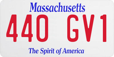 MA license plate 440GV1