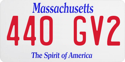 MA license plate 440GV2