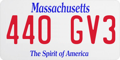 MA license plate 440GV3