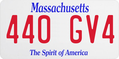 MA license plate 440GV4