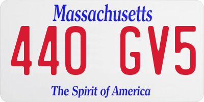 MA license plate 440GV5