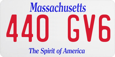 MA license plate 440GV6