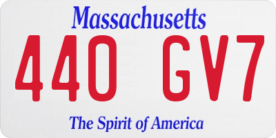 MA license plate 440GV7