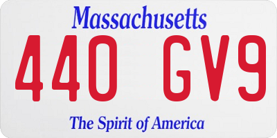 MA license plate 440GV9
