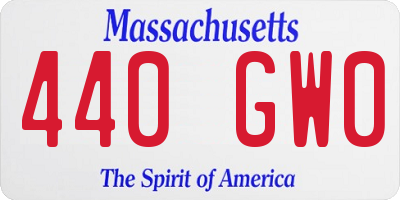 MA license plate 440GW0
