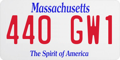 MA license plate 440GW1