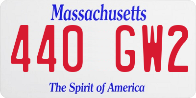 MA license plate 440GW2