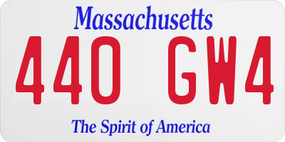 MA license plate 440GW4