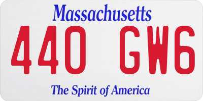 MA license plate 440GW6