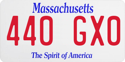 MA license plate 440GX0