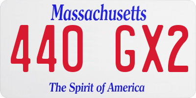 MA license plate 440GX2
