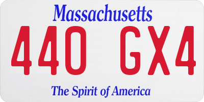 MA license plate 440GX4