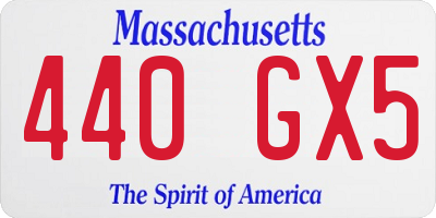 MA license plate 440GX5