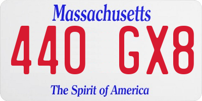 MA license plate 440GX8