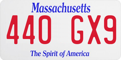 MA license plate 440GX9
