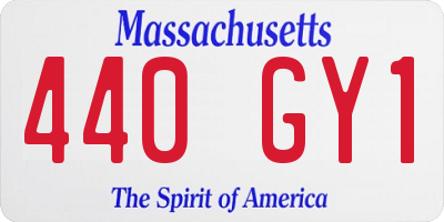 MA license plate 440GY1