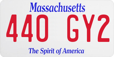 MA license plate 440GY2