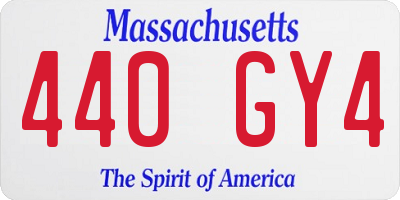 MA license plate 440GY4