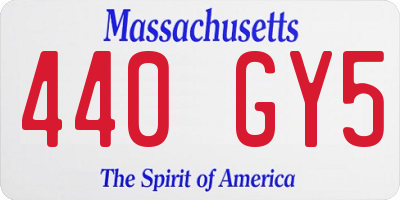 MA license plate 440GY5