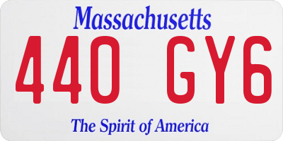 MA license plate 440GY6